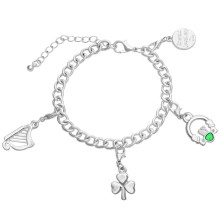 Silver Plate Irish Charm Bracelet