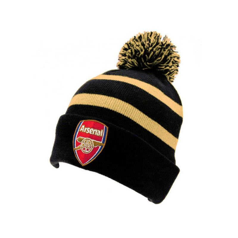 Arsenal FC Black & Gold Pom Beanie