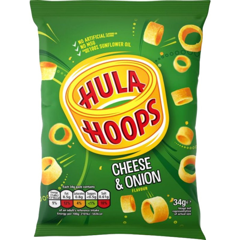 KP Hula Hoops Cheese & Onion 34g