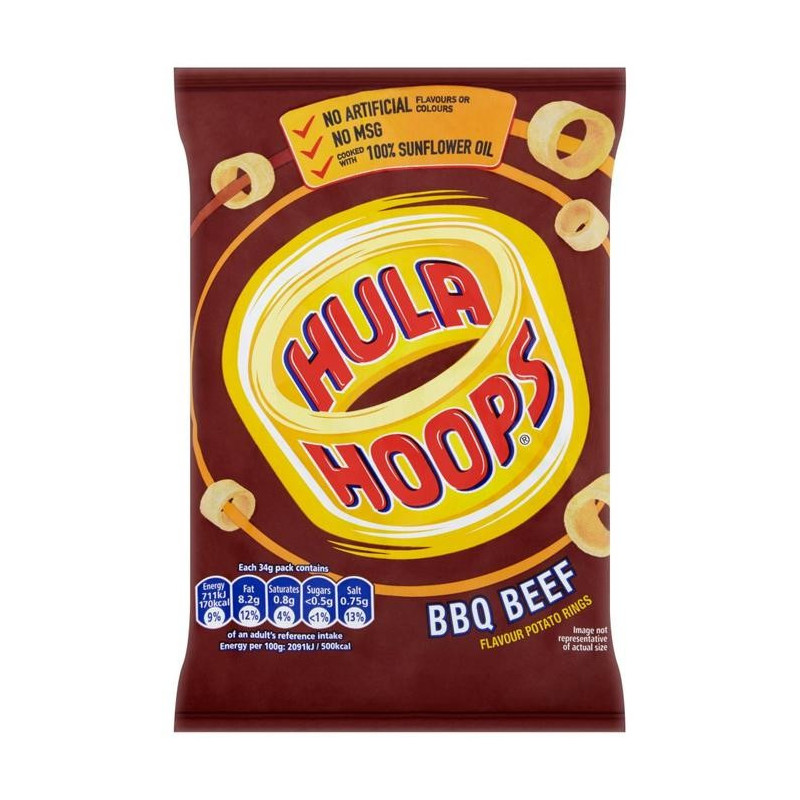KP Hula Hoops BBQ Beef 34g