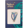 Solvar Blue Enamel Harp Brooch