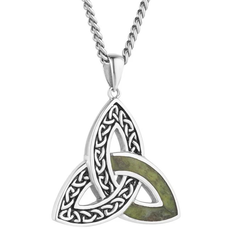 Solvar Connemara Marble Trinity Knot Pendant
