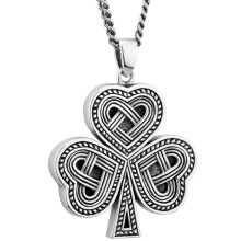 Solvar Large Celtic Knot Shamrock Pendant