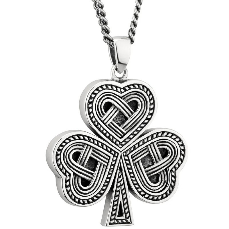 Solvar Large Celtic Knot Shamrock Pendant