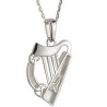 Solvar Silver Irish Harp Pendant