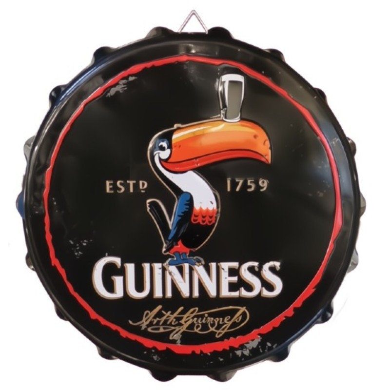 Guinness Toucan Bottle Cap Metal Sign