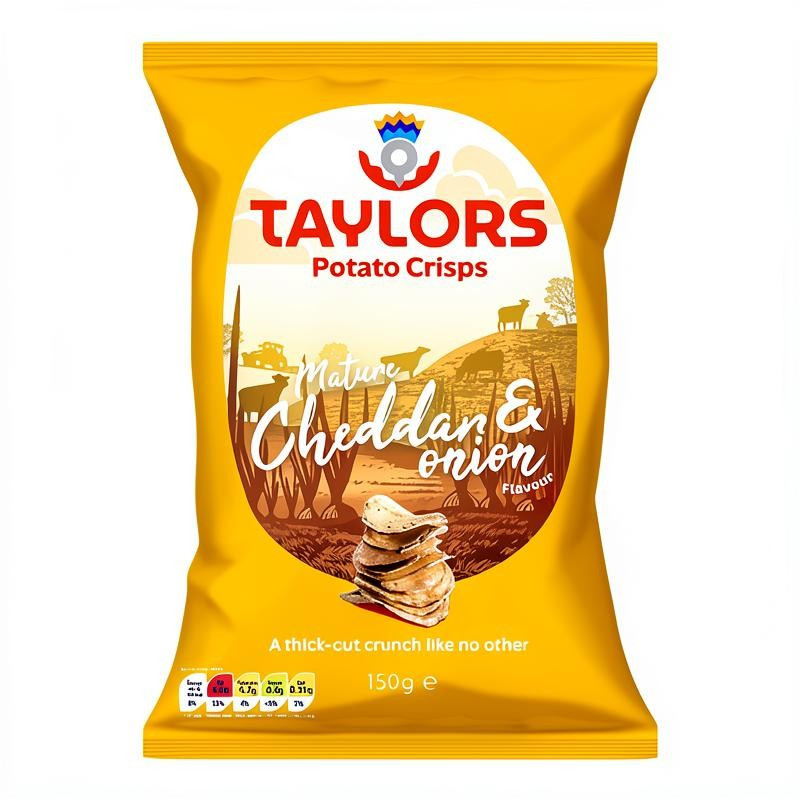 Taylors Mature Cheddar & Onion Potato Crisps 150g
