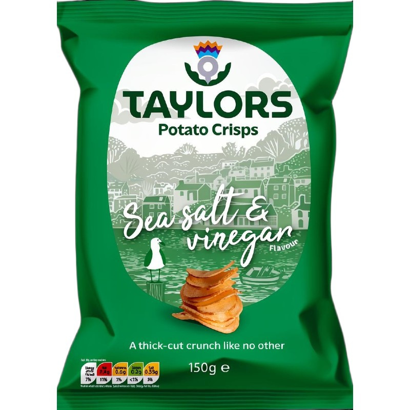 Taylors Sea Salt & Vinegar Potato Crisps 150g