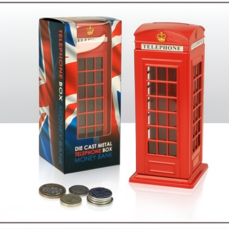 Red Telephone Box Die Cast Money Bank