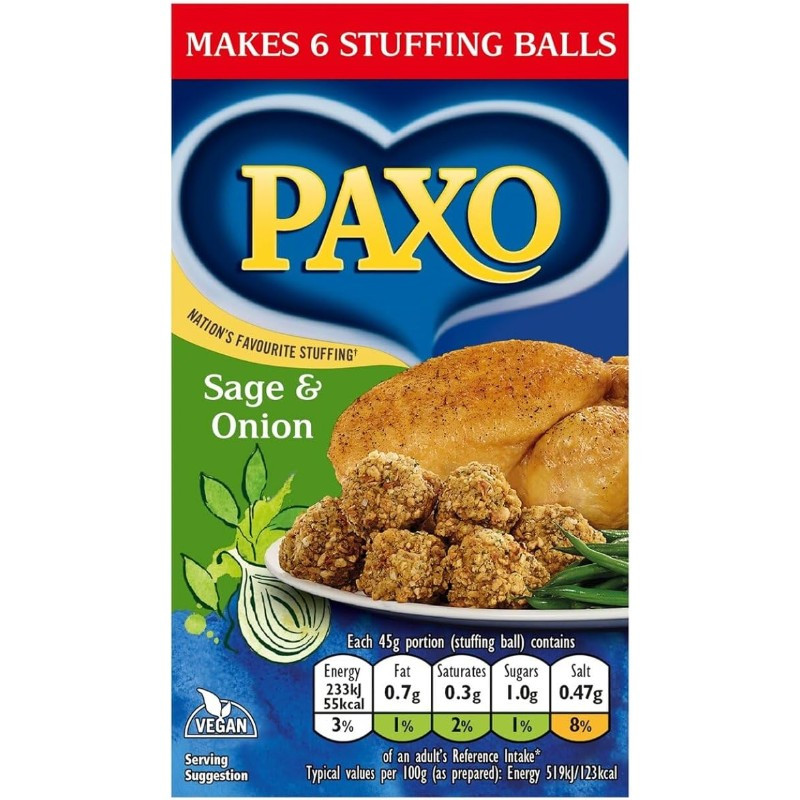 Paxo Sage & Onion Stuffing  85g