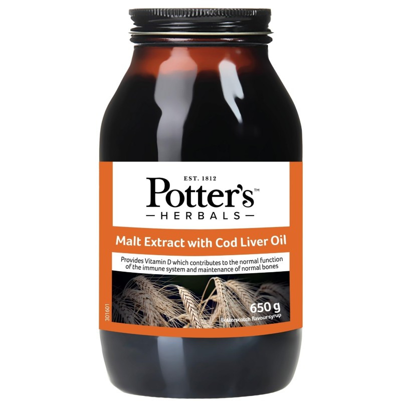 Potter's Malt Extract & Cod Liver Oil - Butterscotch 650g