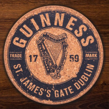 Guinness Harp Round Cork Coasters