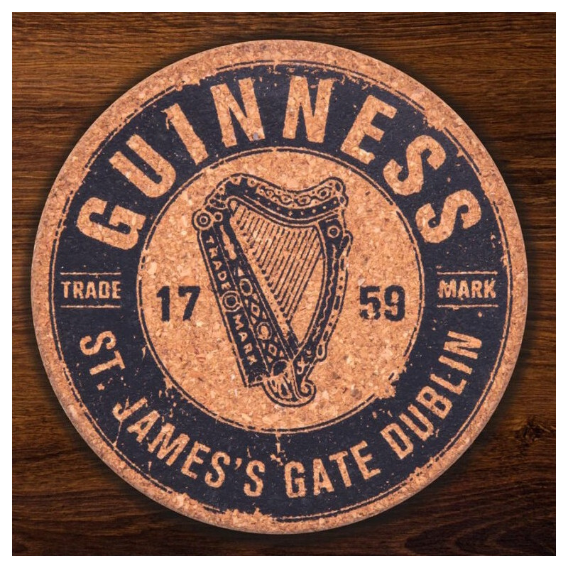 Guinness Harp Round Cork Coasters