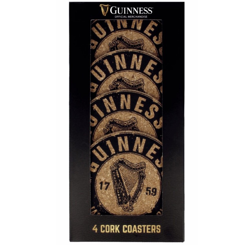 Guinness Harp Round Cork Coasters