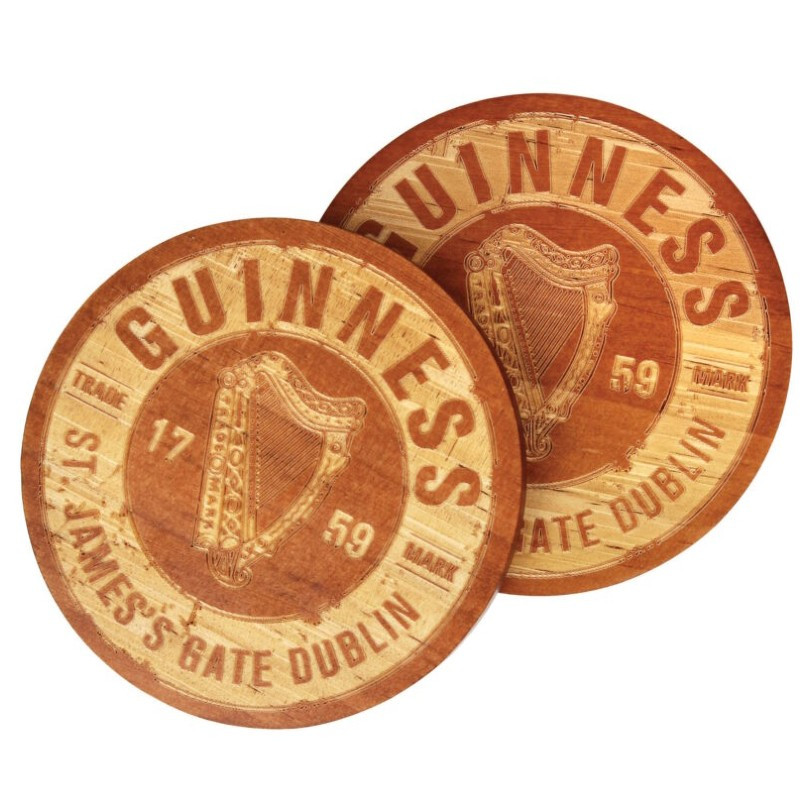 Guinness – Wooden Barrel Coaster Set (6-Pack)