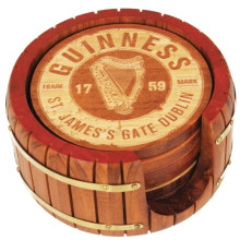 Guinness – Wooden Barrel Coaster Set (6-Pack)