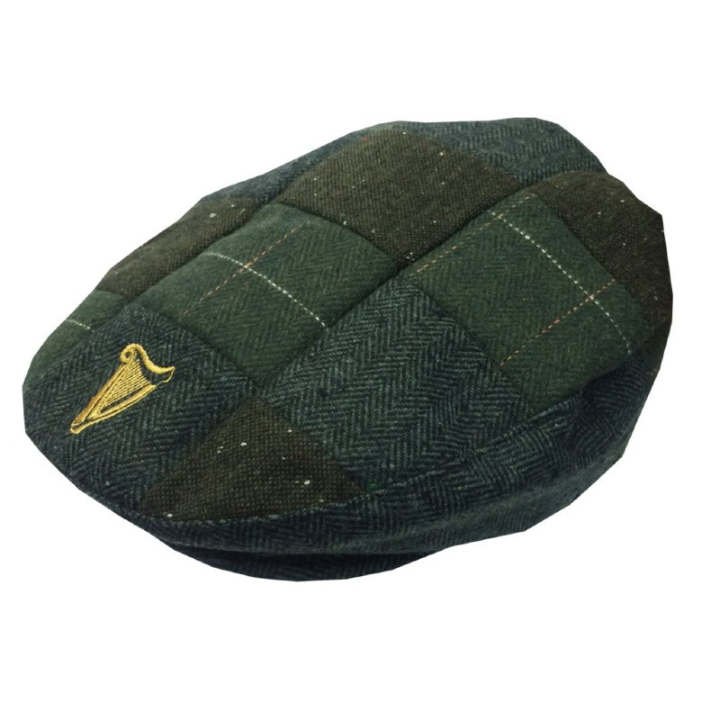 Guinness Tweed Check Patch Flat Cap | Official Irish Flat Cap