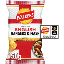 Walkers English Bangers & Mash Flavour Sharing Crisps 150g