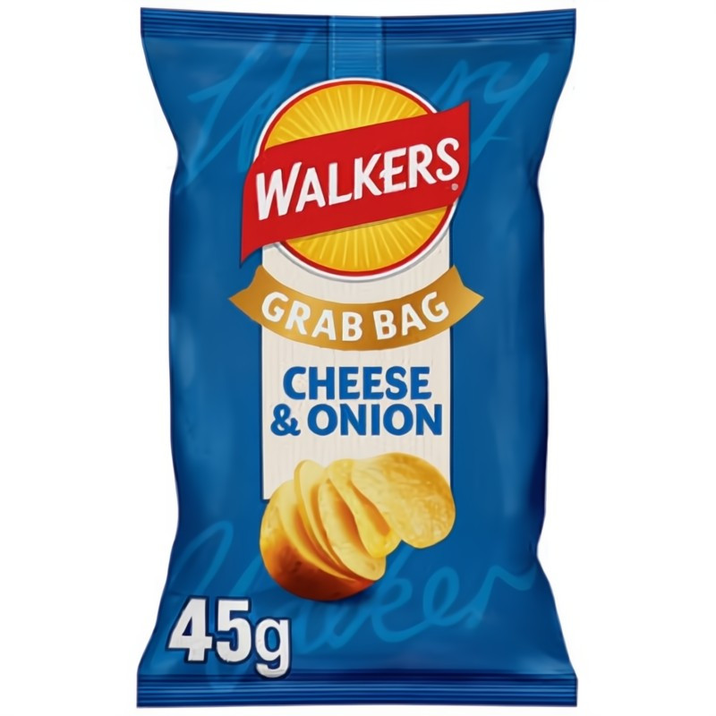 Walkers Cheese & Onion Crisps 45g Grab Bag