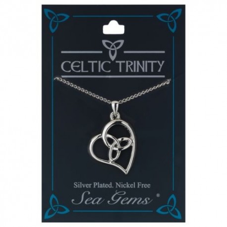 Sea Gems Trinity Knot Heart Pendant