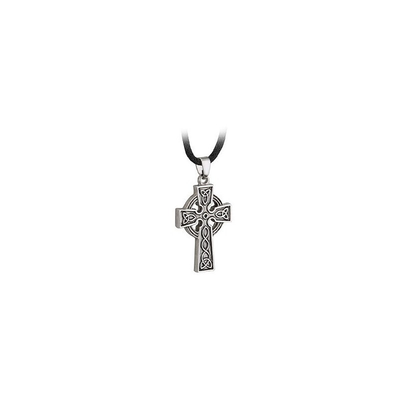 Solvar Celtic Cross Rhodium Pendant