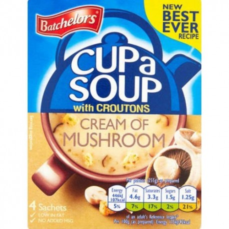 Batchelors Cream of Mushroom Cup a Soup - 4 Pack