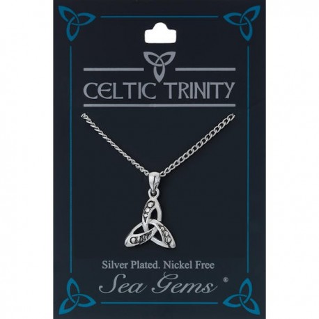 Sea Gems Plated Celtic Trinity Pendant