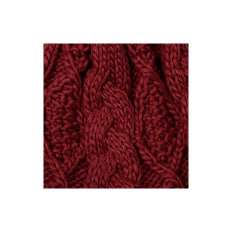 Aran Traditions Oxblood Ski Hat w/ Pom