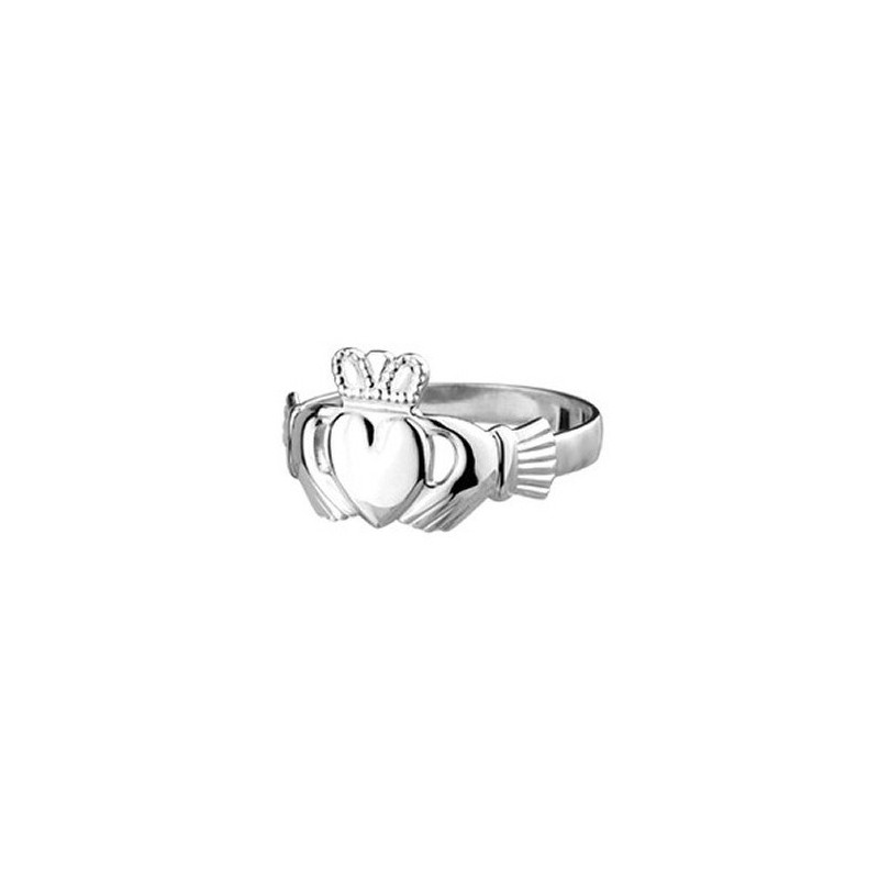 Solvar Mens Traditional Silver Claddagh Ring