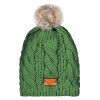 Aran Traditions Pom Pom Cable Knit Hat - Emerald