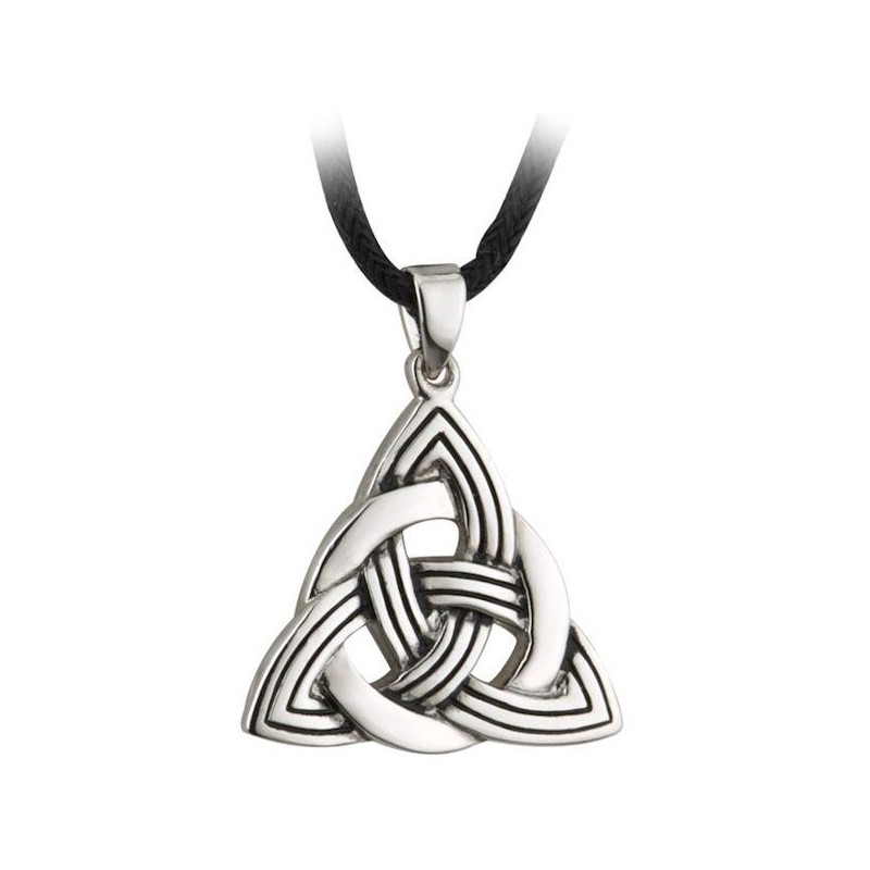 Solvar Trinity Knot Rhodium Pendant