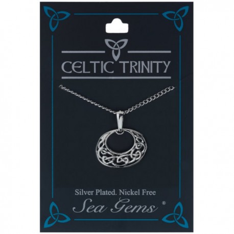 Sea Gems Plated Celtic Hoop Pendant