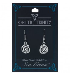 Sea Gems Plated Celtic Spiral Earrings