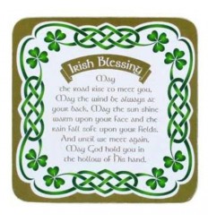 Irish Blessing Cork Backed Coaster
