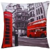 Throw Cushion Cover - London Bus & Phone Box