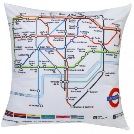 Throw Cushion Cover - London Tube Map