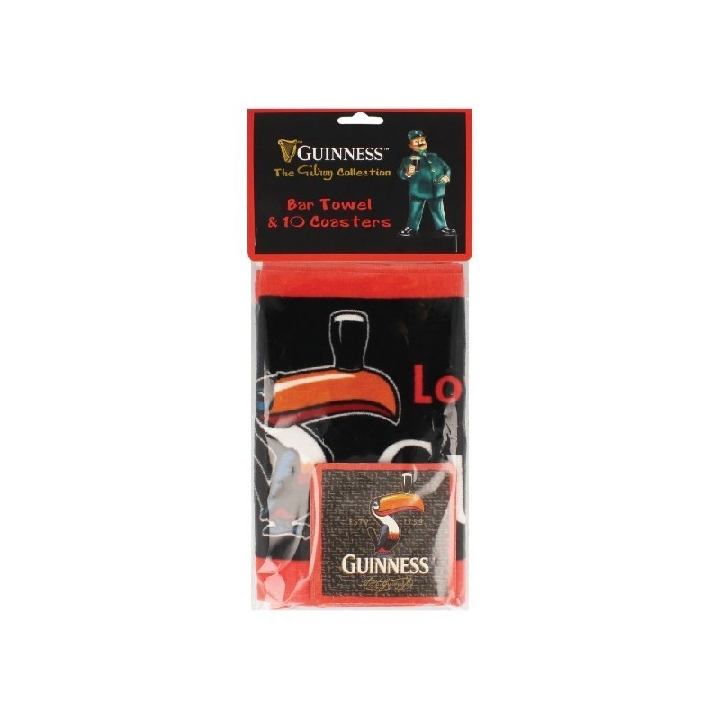 GUINNESS Toucan Bar Towel & Coaster Set