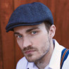 Heritage Traditions Tweed Flat Cap - Blue Herringbone