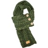 Aran Traditions Cable Knit Button Scarf - Green