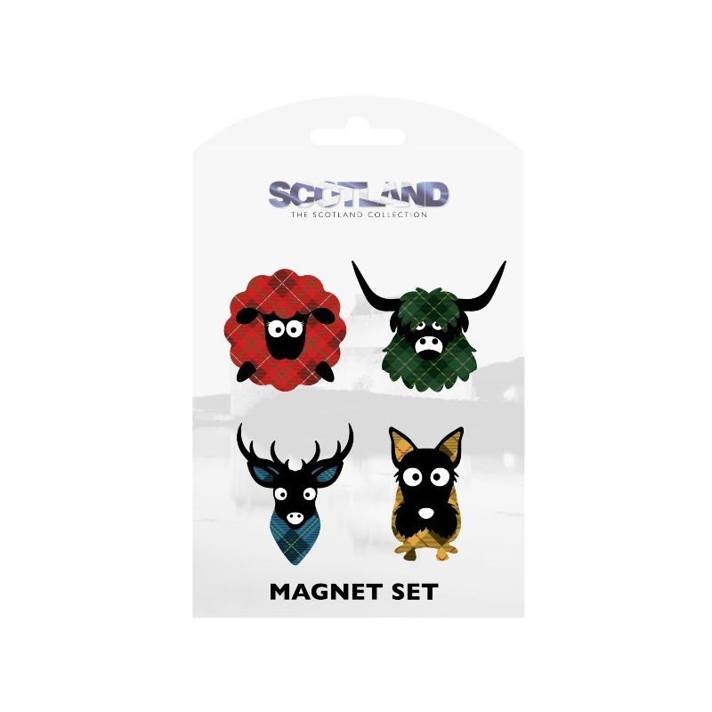 Scottish Tartan Character Magnet Set