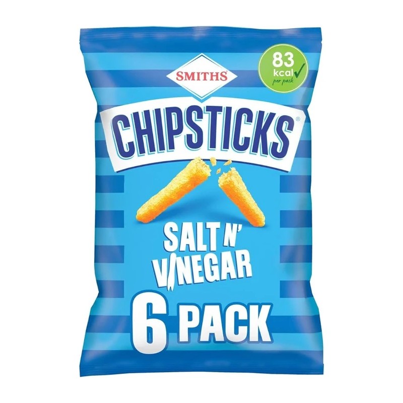 Smiths Salt & Vinegar Chipsticks 6 Pack