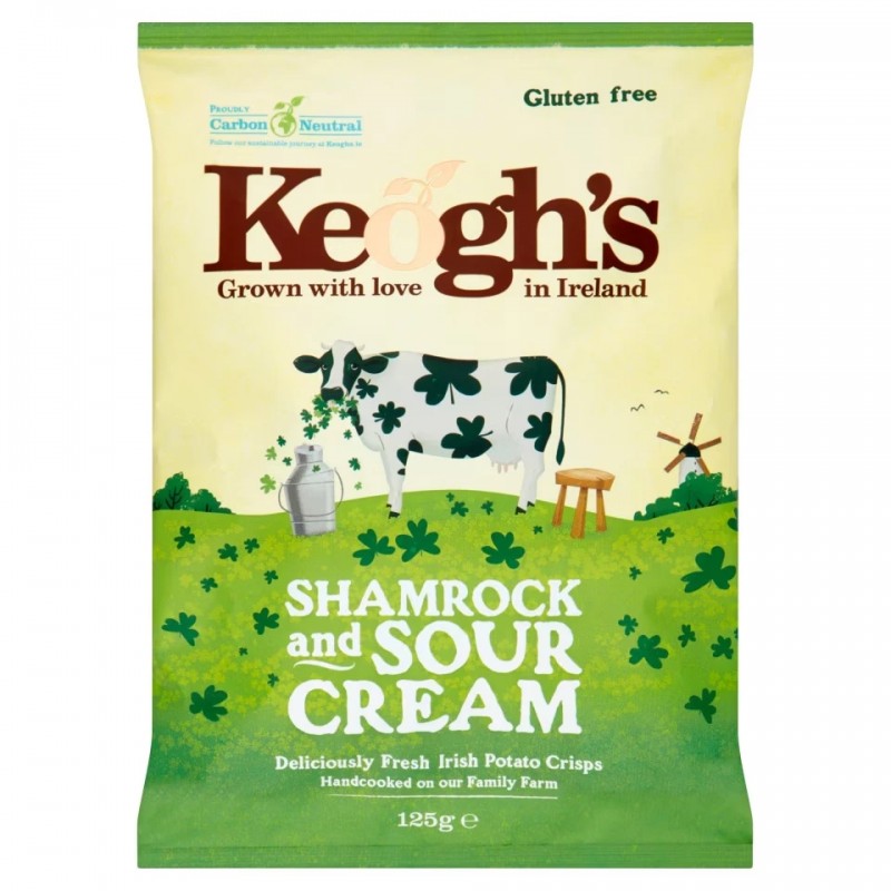 Keogh's Shamrock & Sour Ceam Crisps 125g