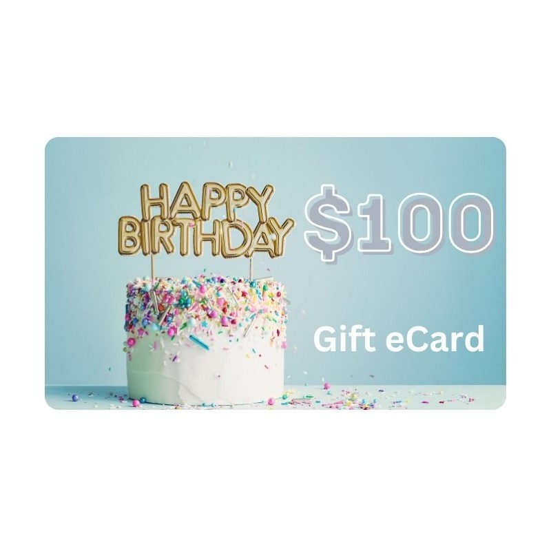 Gift eCard - $100 Happy Birthday Cake